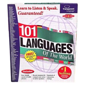 Transparent Language 101 Language of the World 4 CD-ROM PC Mac Learning Software